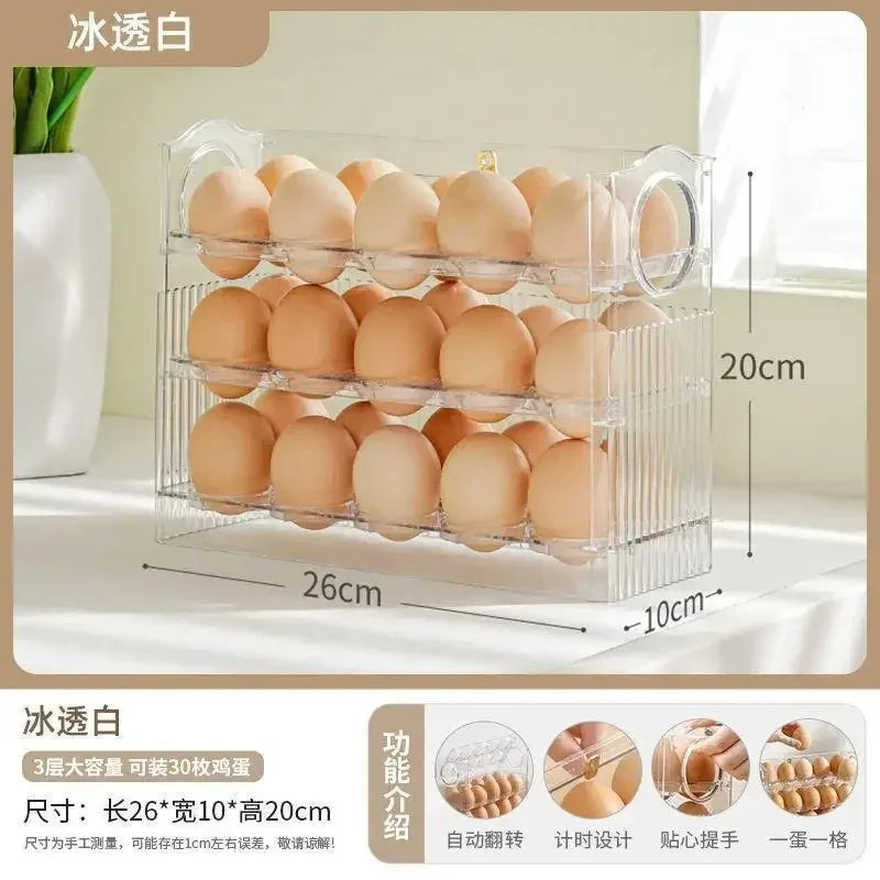 Reversible Egg Storage Box — Fridge Side Door Organizer Tray