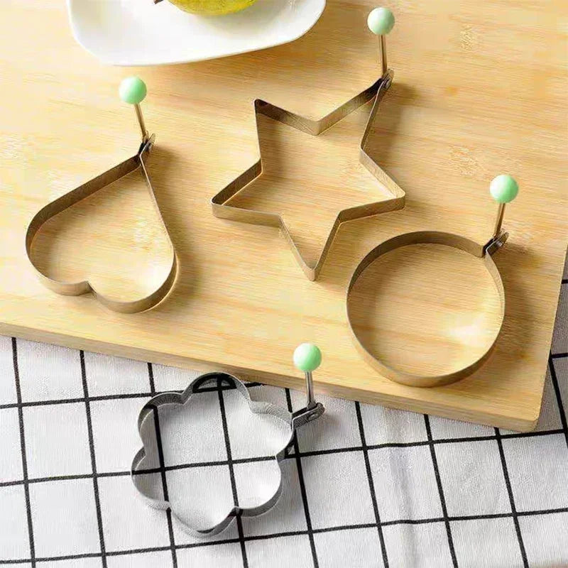 Stainless Steel Egg & Omelette Mold Set — Fun Shapes for Pancakes & Fried Eggs