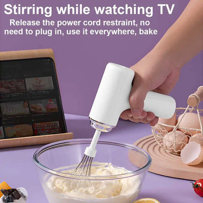 Wireless Electric Egg Beater — Handheld Food Mixer with 3 Speed Settings