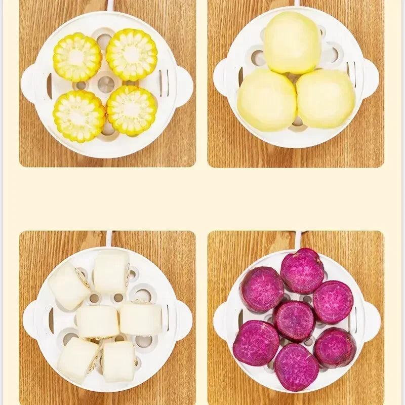 Double Layer Electric Egg Cooker & Steamer — Boil, Poach & Steam Eggs and Veggies