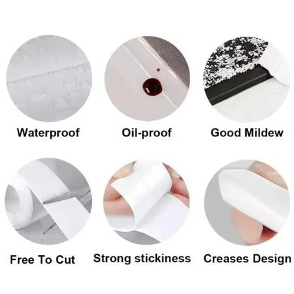 Waterproof Bathroom Sealing Tape — PVC Adhesive Caulk Strip for Sink, Bathtub & Kitchen