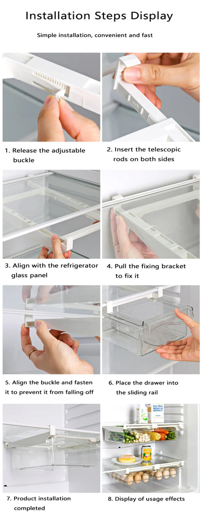 Under-Shelf Fridge Organizer — Egg, Fruit & Fresh Food Storage Rack