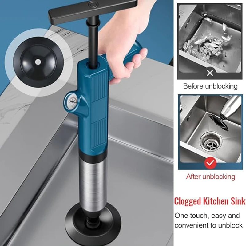 High-Pressure Air Drain Blaster – Toilet & Pipe Unclogger Tool