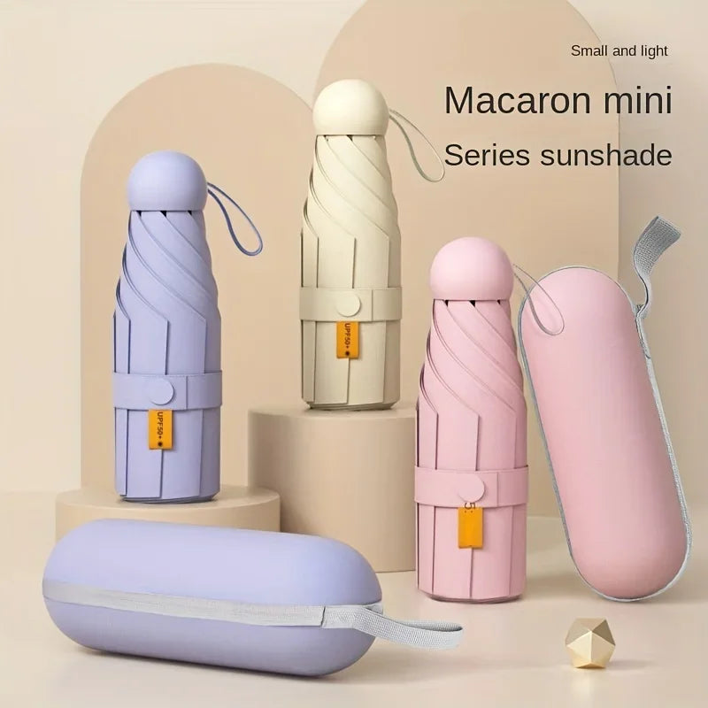 Compact Travel Mini Umbrella — UV Protection 5-Fold Ultra Lightweight Sunshade
