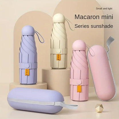 Compact Travel Mini Umbrella — UV Protection 5-Fold Ultra Lightweight Sunshade
