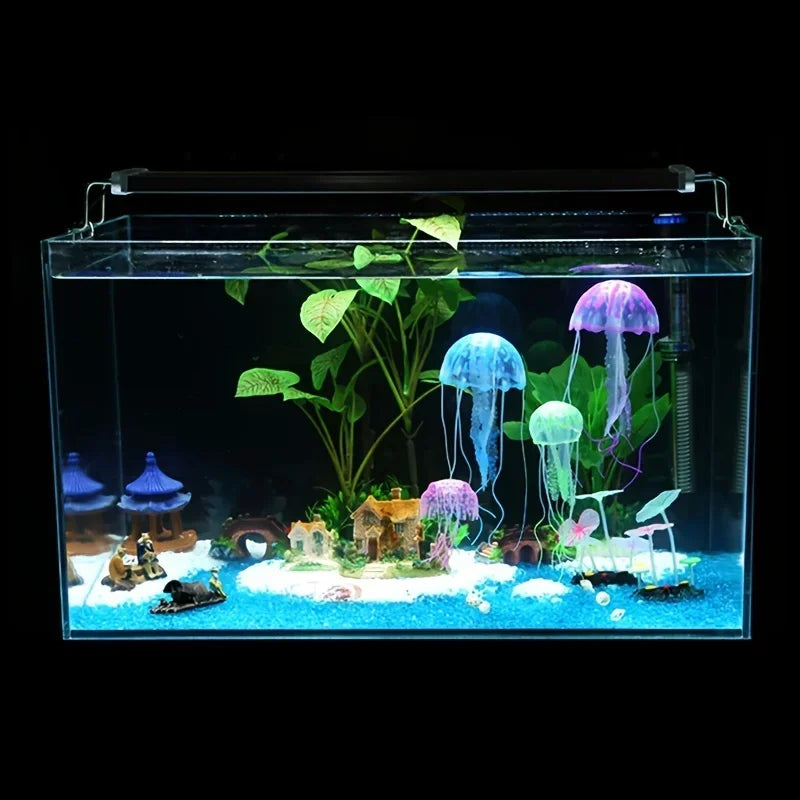 Artificial Glow Jellyfish Aquarium Decoration — Luminous Fish Tank Ornament