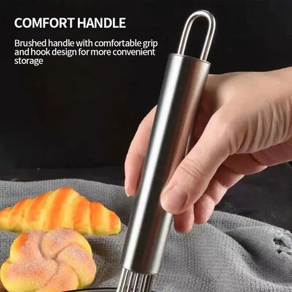Stainless Steel Manual Egg Beater — Hand Whisk for Baking & Cooking