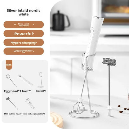 2-in-1 USB Rechargeable Electric Egg Beater & Milk Frother — Double Head Whisk