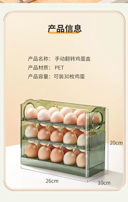 Reversible Egg Storage Box — Fridge Side Door Organizer Tray