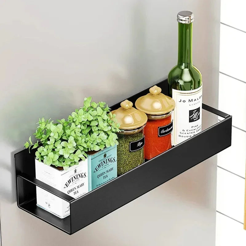 Refrigerator Magnetic Spice Rack — Side Storage Hanging Basket & Space-Saving Kitchen Organizer