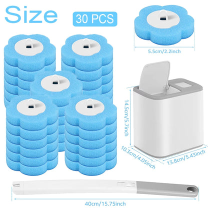 Disposable Toilet Brush – One-Click Replacement Heads, Wall Mounted