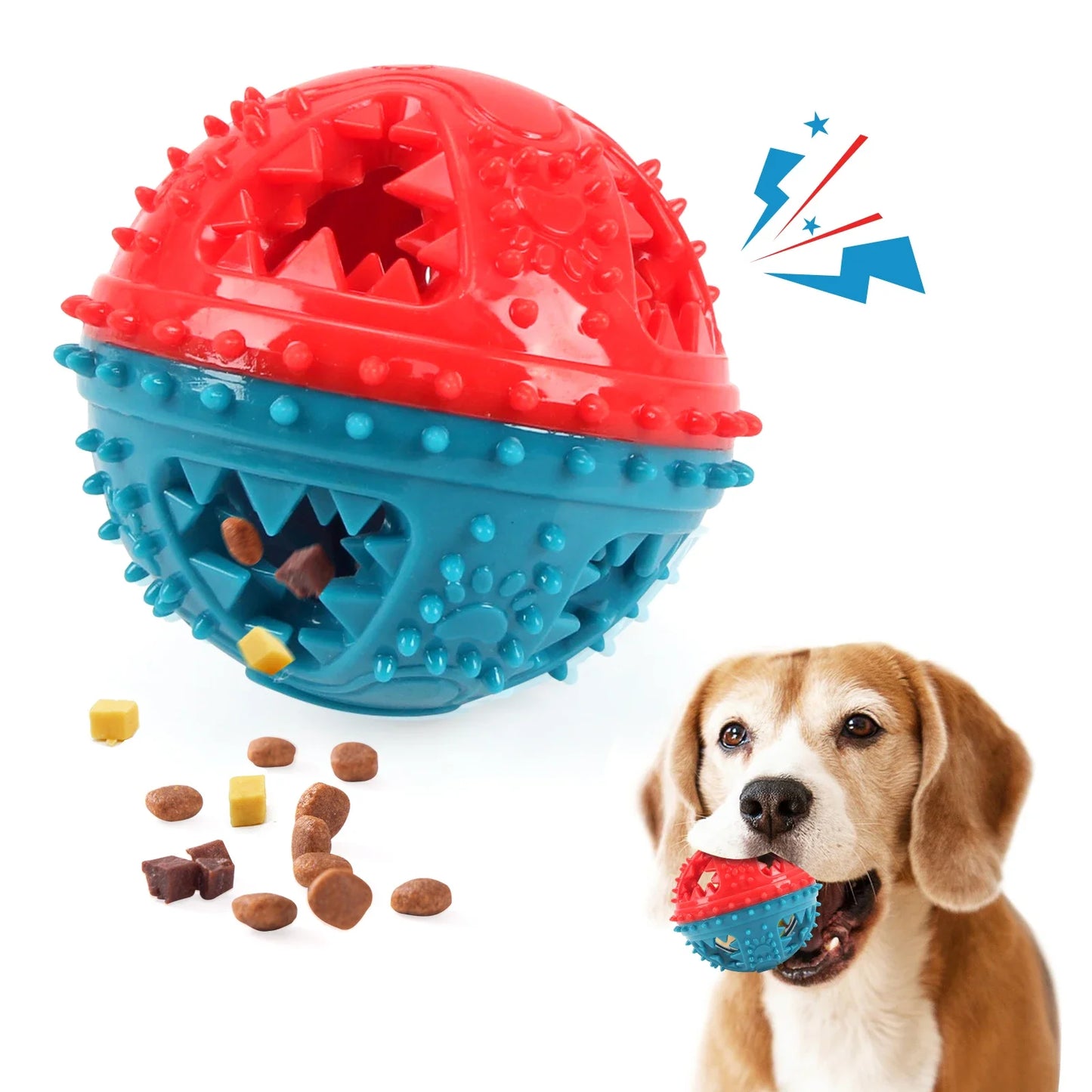 Dog Chew Toy Ball — Teeth Cleaning Leaking Food Interactive Puzzle Ball for Dogs