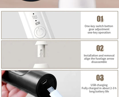 2-in-1 USB Rechargeable Electric Egg Beater & Milk Frother — Double Head Whisk
