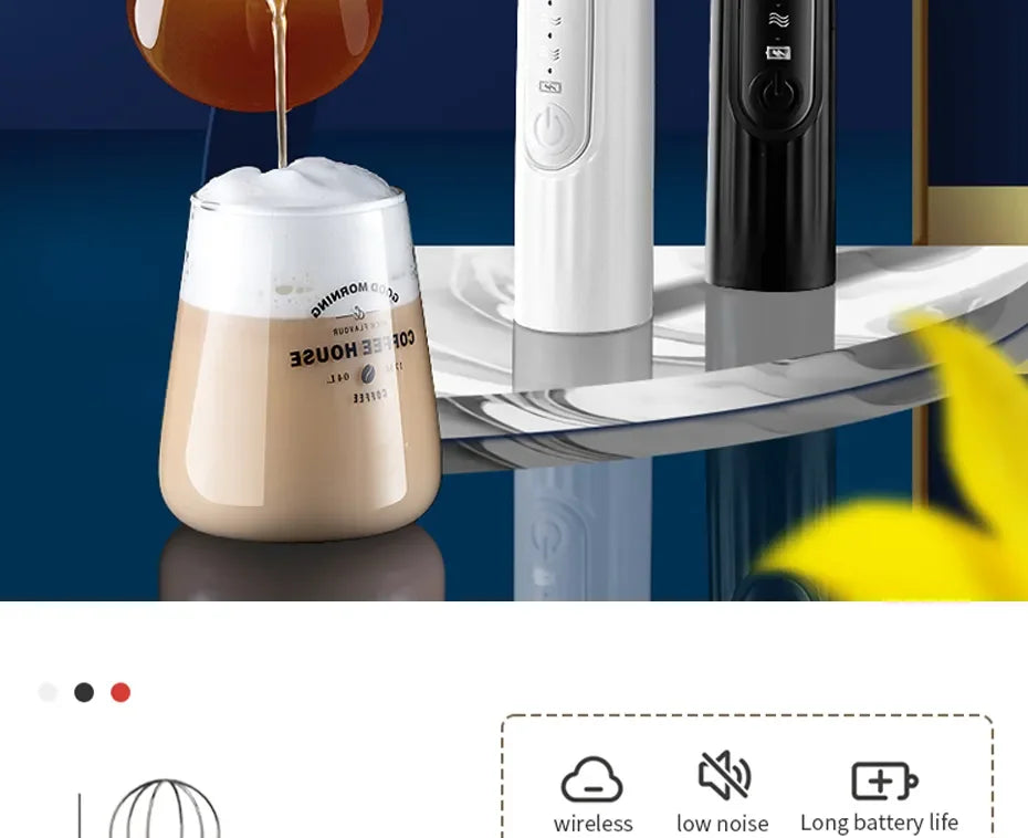 2-in-1 USB Rechargeable Electric Egg Beater & Milk Frother — Double Head Whisk
