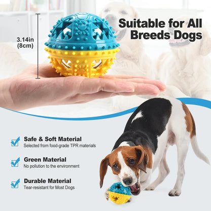 Dog Chew Toy Ball — Teeth Cleaning Leaking Food Interactive Puzzle Ball for Dogs