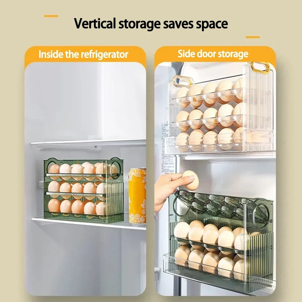 Egg Storage Box with Dispenser — Fresh-Keeping Fridge Organizer