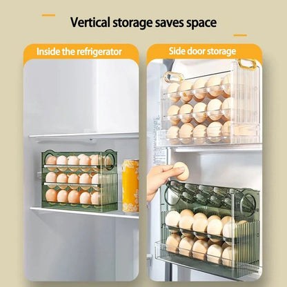 Egg Storage Box with Dispenser — Fresh-Keeping Fridge Organizer
