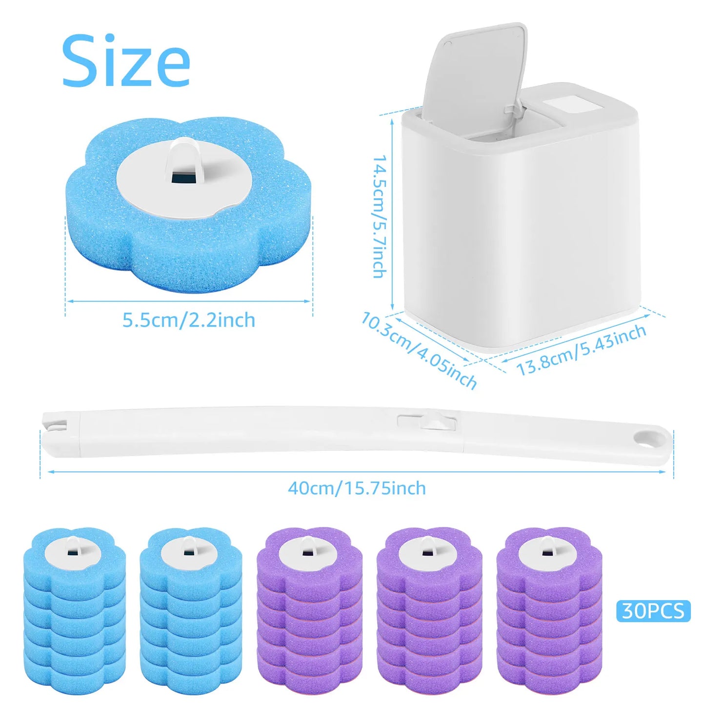 Disposable Toilet Brush Kit – Replacement Heads with Long Handle & Wall Mount