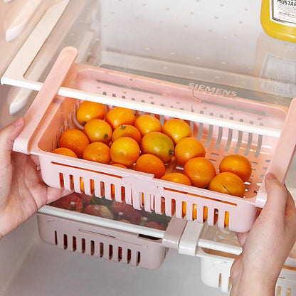 Hanging Fridge Organizer — Egg & Fruit Drawer Basket with Shelf