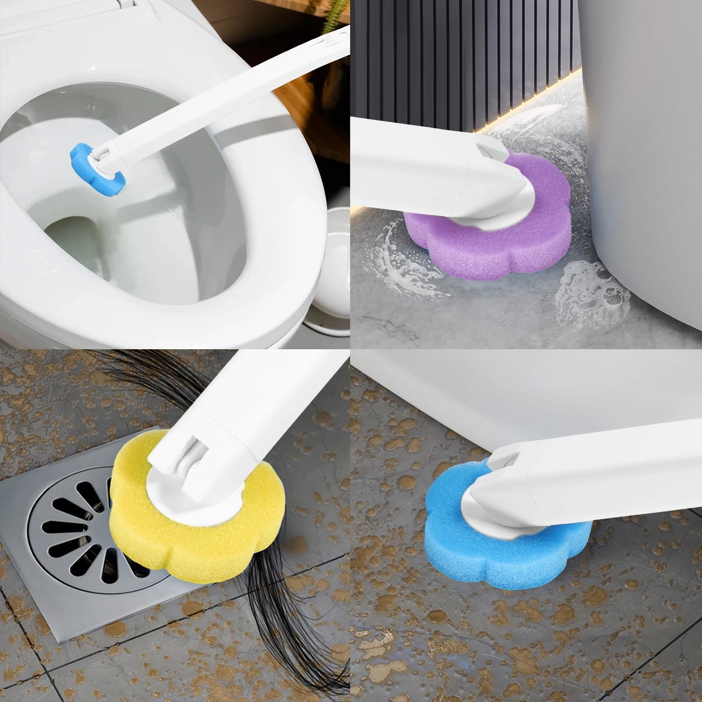 Disposable Toilet Brush Kit – Replacement Heads with Long Handle & Wall Mount