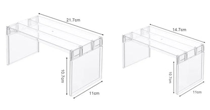 Layered Refrigerator Shelf Organizer — Transparent Stackable Storage Rack