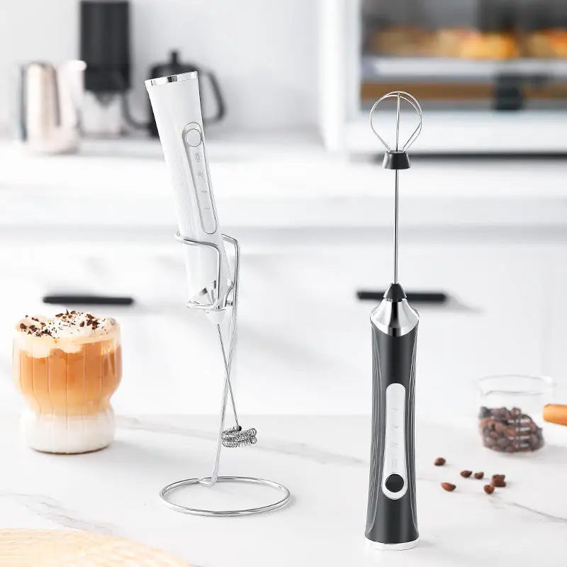2-in-1 USB Rechargeable Electric Egg Beater & Milk Frother — Double Head Whisk