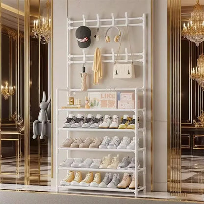 Hallway Clothes Hanger and Shoe Rack — Entryway Organizer for Shoes, Coats, Hats & Bags