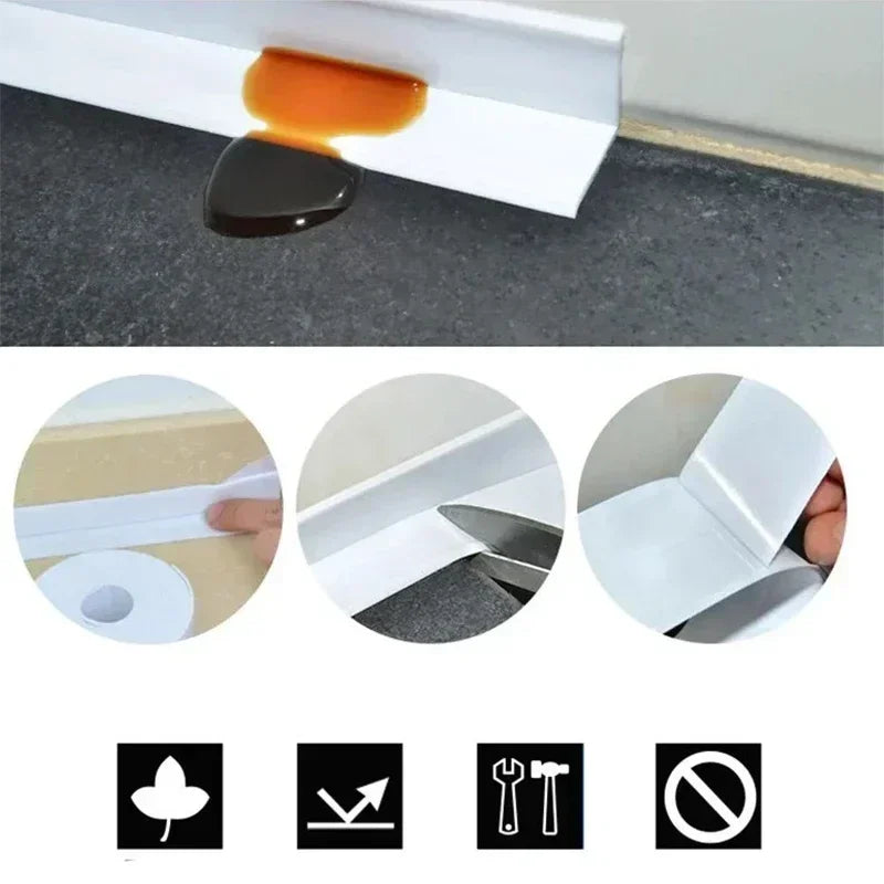 Waterproof Bathroom Sealing Tape — PVC Adhesive Caulk Strip for Sink, Bathtub & Kitchen