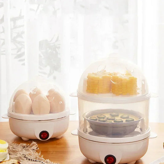 Double Layer Electric Egg Cooker & Steamer — Boil, Poach & Steam Eggs and Veggies