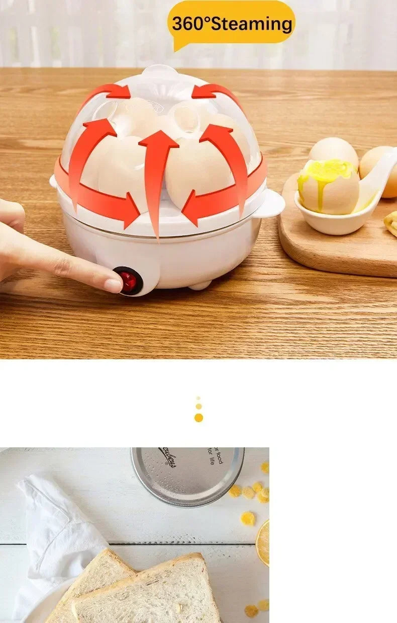 Double Layer Electric Egg Cooker & Steamer — Boil, Poach & Steam Eggs and Veggies