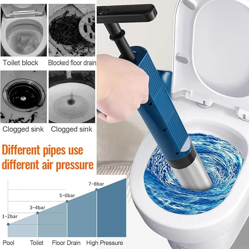 High-Pressure Air Drain Blaster – Toilet & Pipe Unclogger Tool