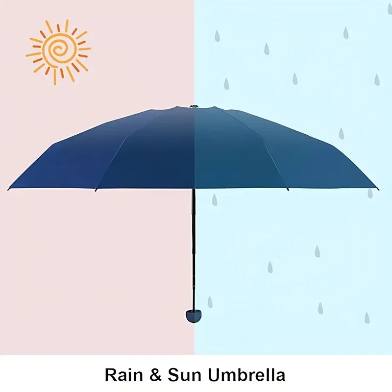 Compact Travel Mini Umbrella — UV Protection 5-Fold Ultra Lightweight Sunshade