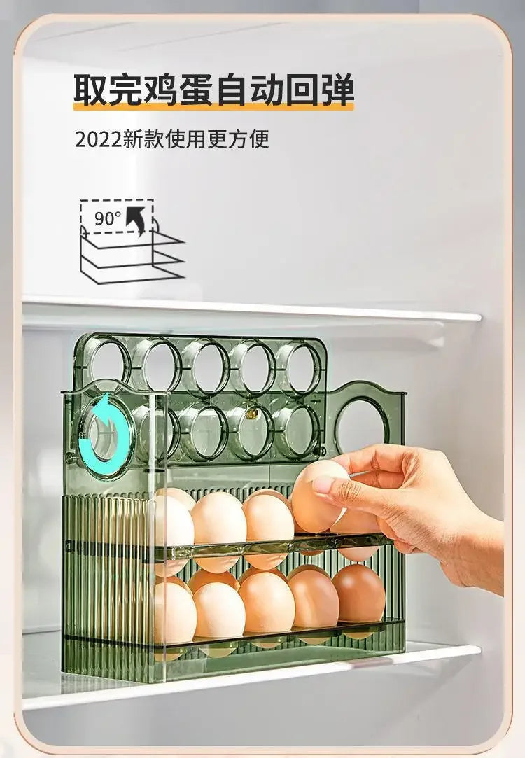 Reversible Egg Storage Box — Fridge Side Door Organizer Tray