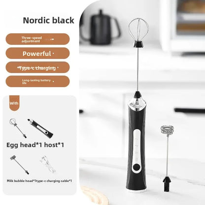 2-in-1 USB Rechargeable Electric Egg Beater & Milk Frother — Double Head Whisk