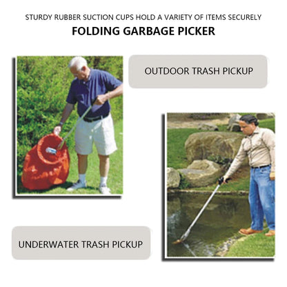 80cm Foldable Garbage Picker Gripper — 360° Rotating Reacher Grabber Tool