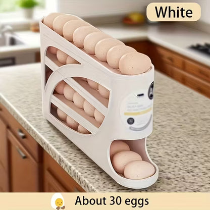 4-Layer Rolling Egg Rack – Automatic Sliding Multi-Layer Stackable Egg Storage