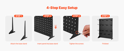 Tabletop Pegboard Display Stand — 17x13in Steel Peg Board with 15 Hooks for Retail & Jewelry